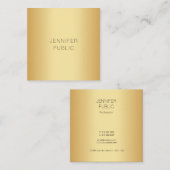 金ゴールドルッモダンクエレガントミニマルテンプレート スクエア名刺 (正面/裏面)