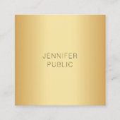 金ゴールドルッモダンクエレガントミニマルテンプレート スクエア名刺 (正面)