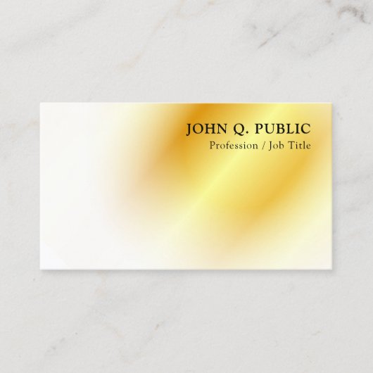 金ゴールドルッモダンクエレガントミニマルテンプレート 名刺 (正面)