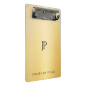 金ゴールドルッモダンクエレガントモノグラムミニマル ミニクリップボード (アングル)