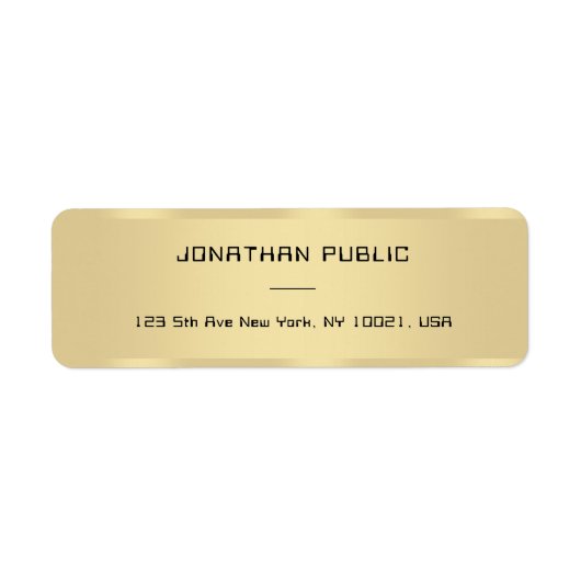 金ゴールドルッモダンクシンプルテンプレート差出人住所 ラベル (正面)