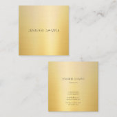 金ゴールドルッモダンクシンプルプロフェッショナルエレガントトップ スクエア名刺 (正面/裏面)