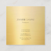 金ゴールドルッモダンクシンプルプロフェッショナルエレガントトップ スクエア名刺 (裏面)