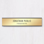 金ゴールドルッモダングラマラステンプレートパーソナライズされた サインプレート (正面)