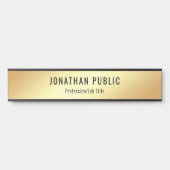 金ゴールドルッモダングラマラステンプレートパーソナライズされた サインプレート (正面)