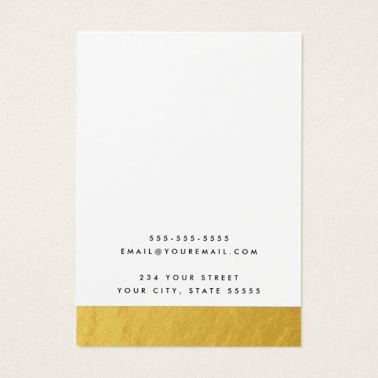 金ゴールドルッ縁どクカスタムのロゴイヤリングディスプレイカード (裏面)