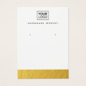 金ゴールドルッ縁どクカスタムのロゴイヤリングディスプレイカード (正面)