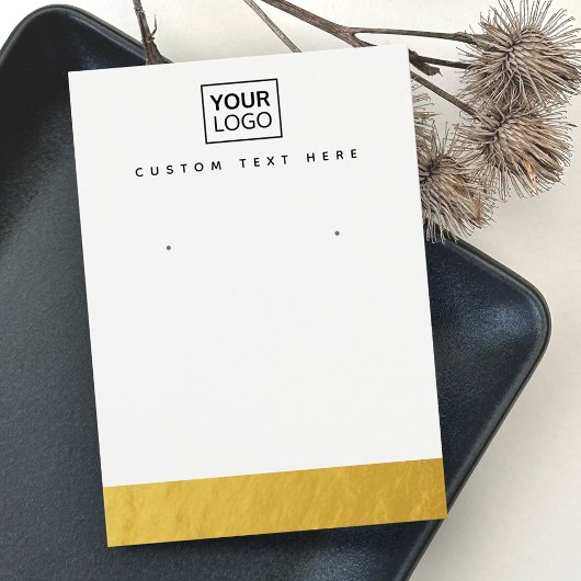 金ゴールドルッ縁どクカスタムのロゴイヤリングディスプレイカード