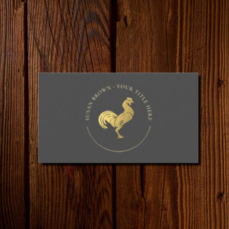 金ゴールドルースターロゴ名刺 名刺