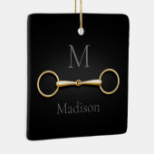 金ゴールドルーズリングや輪スネッフルビットモノグラムの馬術 セラミックオーナメント (右)