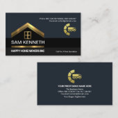 金ゴールドルーフウィンドウ建物ホーム移動輸送 名刺 (正面/裏面)