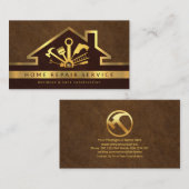 金ゴールドルーフトップ建物ゴールデンハンドマニングツール 名刺 (正面/裏面)