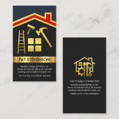 金ゴールドルーフライン縁どホーム修理 名刺 (正面/裏面)