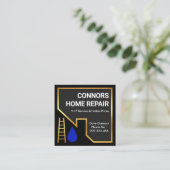 金ゴールドルーフ建物ホーム修理 スクエア名刺 (スタンド正面)