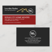 金ゴールドルーフ建物銀トラック移動 名刺 (正面/裏面)