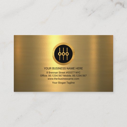 金ゴールドレイフェイクヤビデオサウンド表示サウンドミキサー 名刺 (裏面)