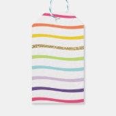 金ゴールドレインボーアートパーティー誕生日サンキュー ギフトタグ (裏面)