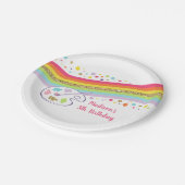 金ゴールドレインボーアートパーティー誕生日 ペーパープレート (アングル)