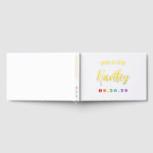 金ゴールドレインボー日付ゲイ結婚 ゲストブック (全面)