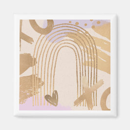 金ゴールドレインボーXOXOシェイプコラージマグネット マグネット