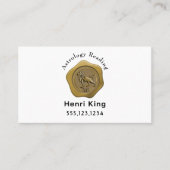 金ゴールドレオシールコイン&QRコード星占い 名刺 (正面)