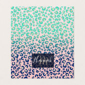 金ゴールドレオパーエレガントド印刷青ミントグラデーションピンク 名刺 (外部フラット)