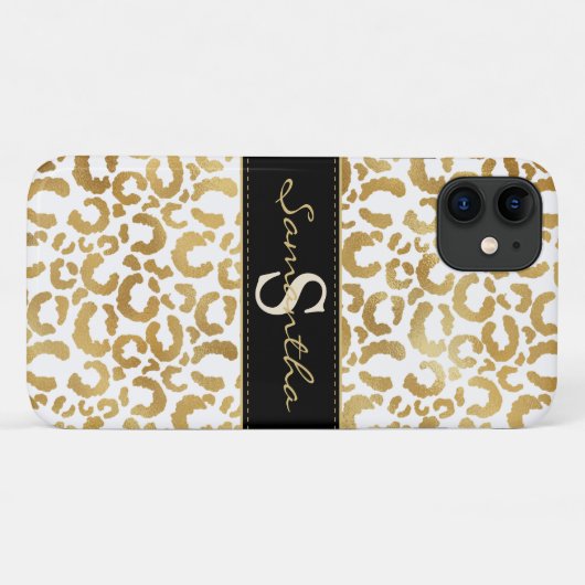 金ゴールドレオパードカスタムプリントのケース – Mate iPhoneケース Case-Mate iPhoneケース (裏面(横))
