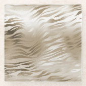 金ゴールドレオパードグラデーションプリントガラスコースター ガラスコースター (正面)