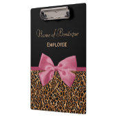 金ゴールドレオパードフールシックサングリアピンクボウブティック クリップボード (左)