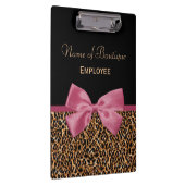 金ゴールドレオパードフールシックサングリアピンクボウブティック クリップボード (右)