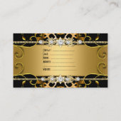金ゴールドレオパード黒い宝石ルックイメージ 名刺 (裏面)