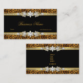 金ゴールドレオパード黒ダイヤモンドジュエルルルックイメージ 名刺 (正面/裏面)