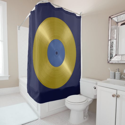 金ゴールドレコードアルバム シャワーカーテン (インサイチュ)