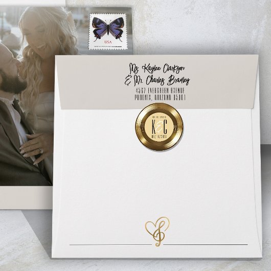 金ゴールドレコードユニークヴィンテージ結婚ズ ラウンドシール