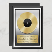 金ゴールドレコード結婚ゴールデンアニバーサリーノベルティ 招待状 (正面/裏面)