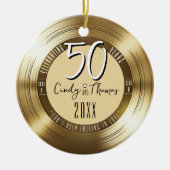 金ゴールドレコード50結婚周年記念写真 セラミックオーナメント (正面)
