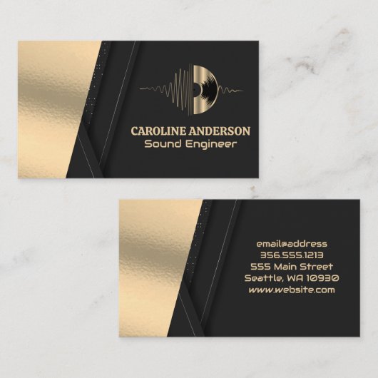 金ゴールドレコード |サウンドオーディオロゴ 名刺 (正面/裏面)