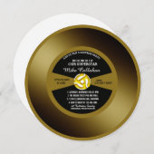 金ゴールドレコードVinyl 45サプライズパーティー 招待状 (正面/裏面)