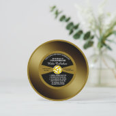 金ゴールドレコードVinyl 45 Birthday Party招待 招待状 (スタンド正面)