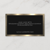 金ゴールドレザーハートパターン 名刺 (裏面)