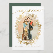 金ゴールドレジスクリスマスリースクリスマスカード シーズンカード (正面/裏面)