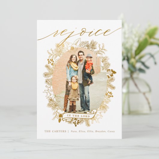 金ゴールドレジスクリスマスリースクリスマスカード シーズンカード (スタンド正面)