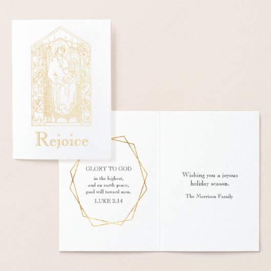 金ゴールドレジョイスヴァージンメアリーイエズクリスマス 箔カード (ディスプレー)