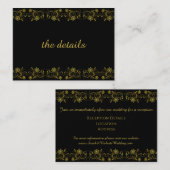 金ゴールドレタリングオンブラックウィズフィリーグリーデザイン エンクロージャーカード (正面/裏面)