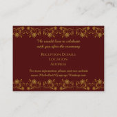 金ゴールドレタリングオンブルゴーニュwithフィリグリーデザイン エンクロージャーカード (裏面)