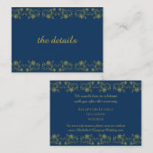 金ゴールドレタリングオン大西洋Blとフィリグリーデザイン エンクロージャーカード (正面/裏面)