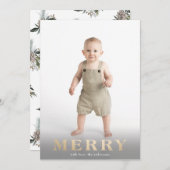 金ゴールドレタリングオーバーレはっきりしたメリーイ写真カード シーズンカード (正面/裏面)