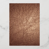 金ゴールドレタリングスチームパンクオンレザーインスピレーション 箔招待状 (裏面)