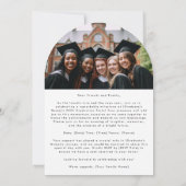 金ゴールドレタリングフォトアーチ高校卒業 招待状 (裏面)