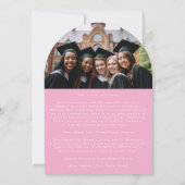 金ゴールドレタリングフォトアーチ高校卒業 招待状 (裏面)